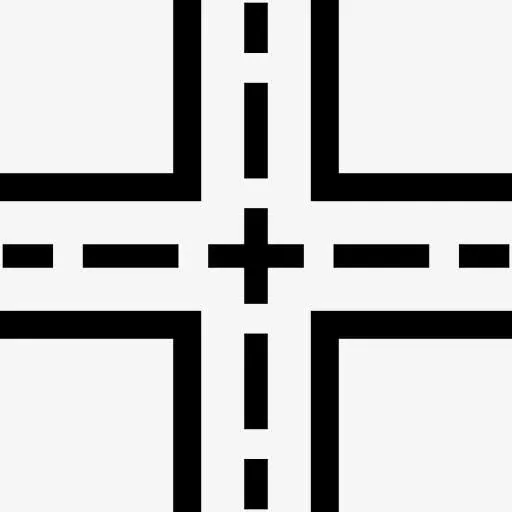 穿越道路交叉视图图标免抠