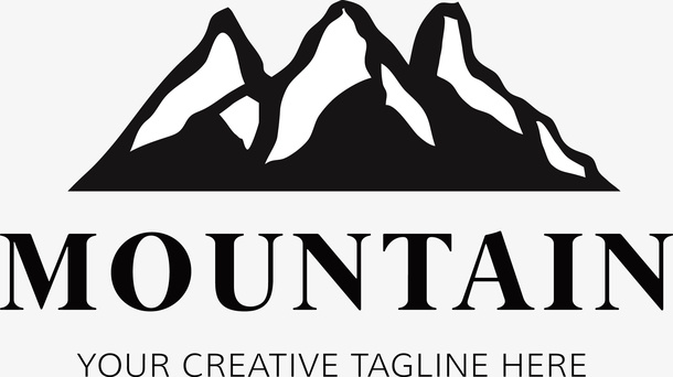 山峰山脉logo设计图免抠