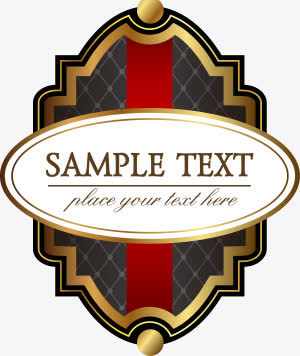 咖啡商标英伦皇家复古鎏金免抠