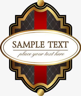 咖啡商标英伦皇家复古鎏金免抠