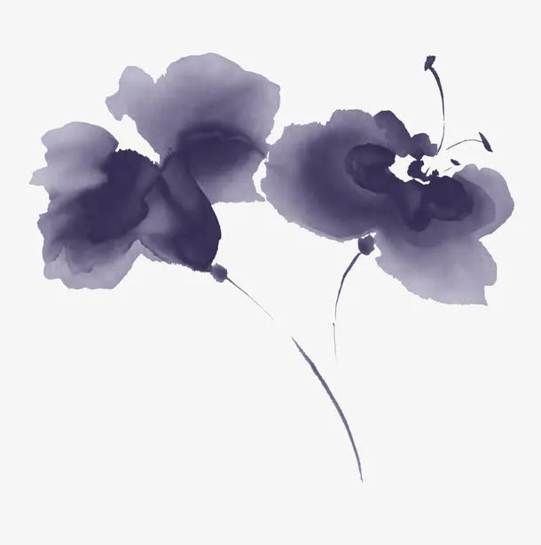 水墨画花卉免抠