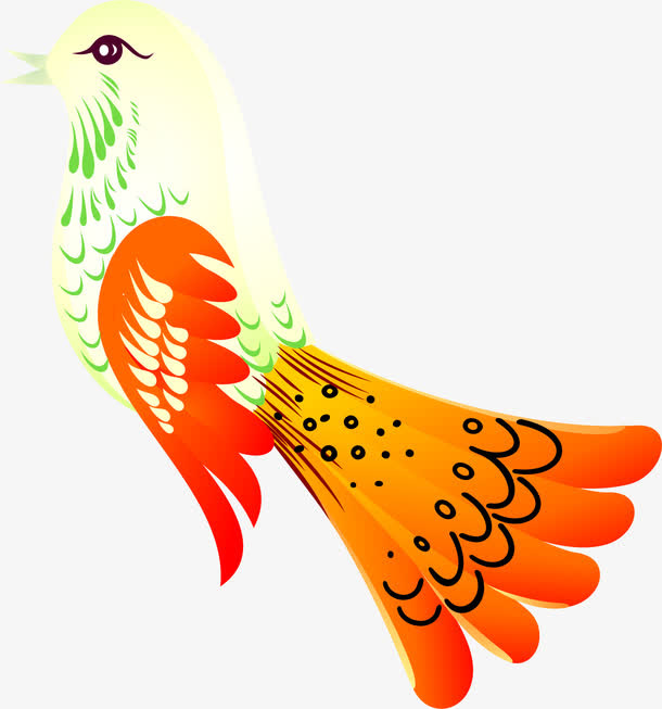 孔雀小鸟素材免抠