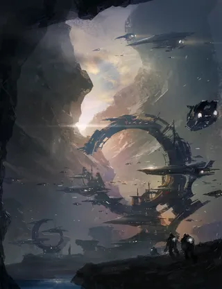 手绘科幻电影场景免抠