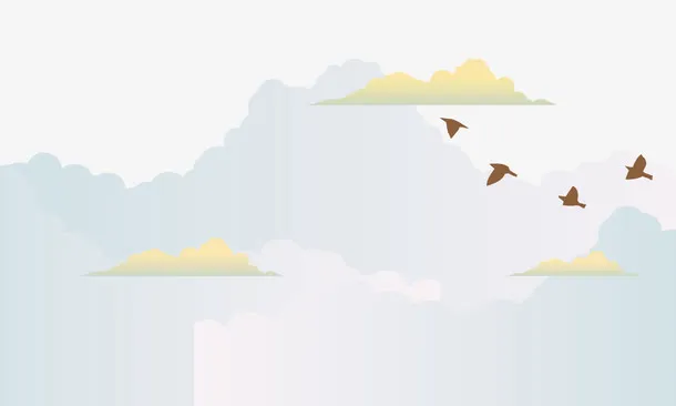 扁平天空云朵免抠