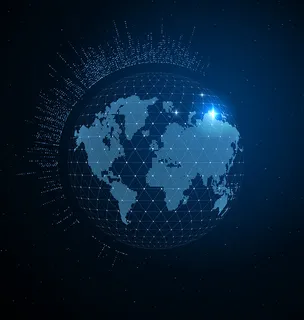 蓝色世界地图科技感背景素材高清 蓝色世界地图科技感背景素材高清