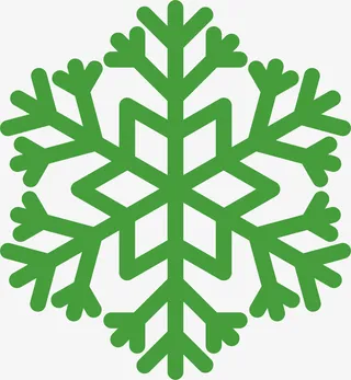 绿色简约雪花免抠