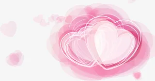 红色梦幻情人节爱心免抠