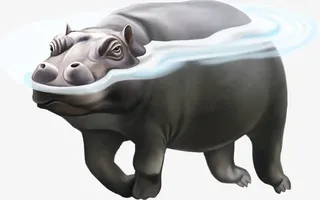 水里的河马免抠