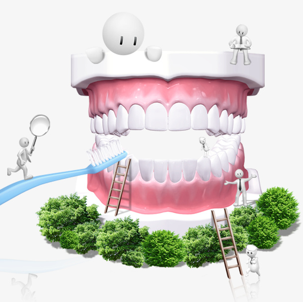 口腔牙齿护理免抠
