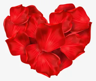 红色心形花矢量PNG免抠