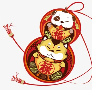 创意葫芦里的小狗免抠