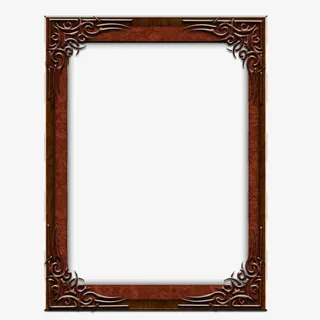 中国风带花纹边框免抠