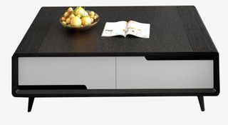 北欧风黑白火烧石茶几免抠