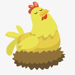 矢量鸡鸭鹅黄色下蛋母鸡免抠