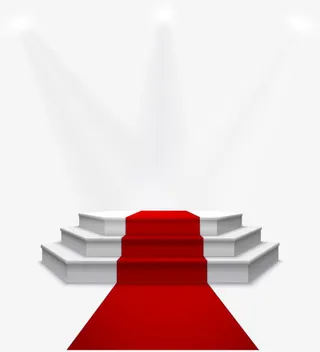 舞台灯光红地毯免抠手绘/卡通卡通元素