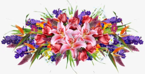 一堆鲜花免抠