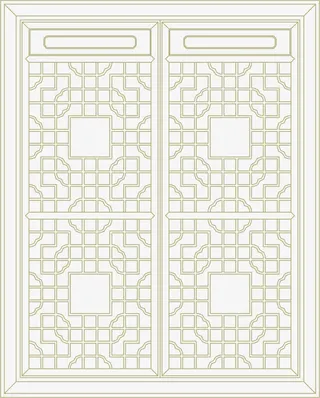 中式不锈钢窗窗户免抠