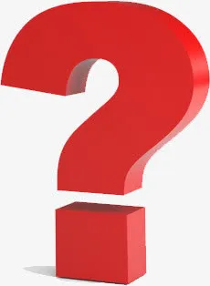 红色立体问号装饰元素免抠