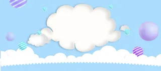 可爱卡通白云蓝色清新背景图高清