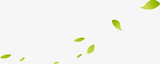 手绘春季绿色渐变漂浮树叶免抠