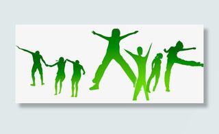 绿色创意春天人物剪影免抠