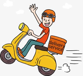 骑摩托送快递免抠
