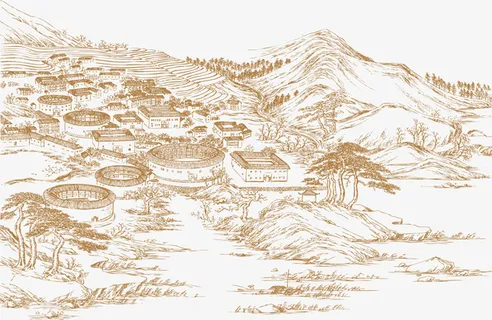 客家围龙屋简笔画免抠 客家围龙屋简笔画免抠