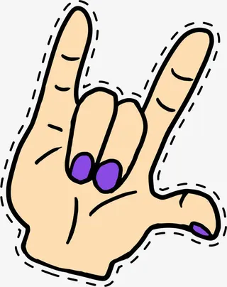 卡通rock手势免抠