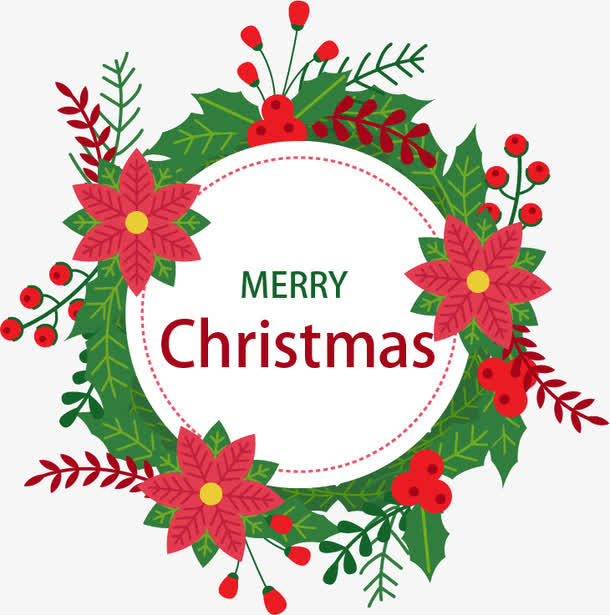 花环圣诞标签免抠