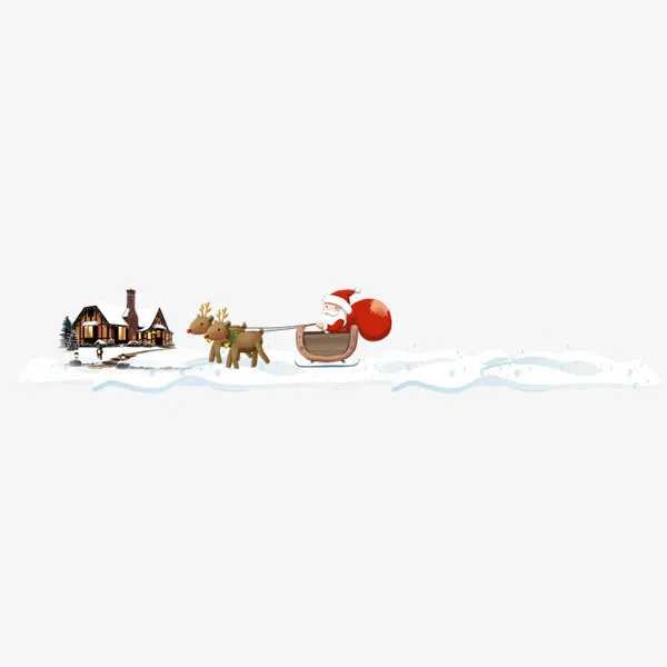 手绘雪地圣诞老人免抠