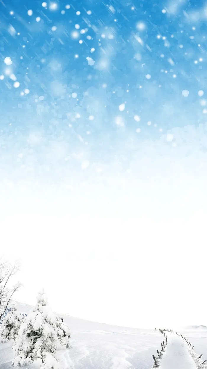 冬天蓝天雪地H5背景素材高清
