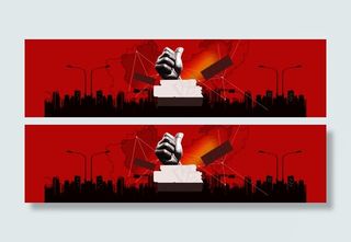 炫酷红色海报背景