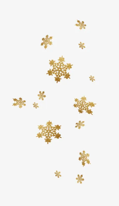圣诞节主题金色雪花免抠