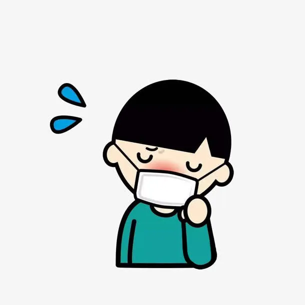 卡通发烧感冒戴口罩的小男孩素材免抠
