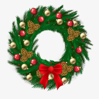 圣诞节花环绿色免抠节日圣诞节元素