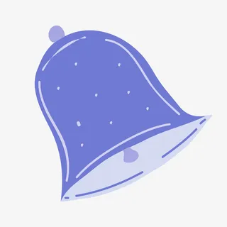 蓝色卡通铃铛矢量图免抠