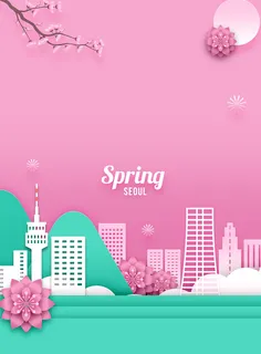 粉色简约春天背景高清