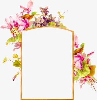 粉色清新鲜花边框纹理免抠