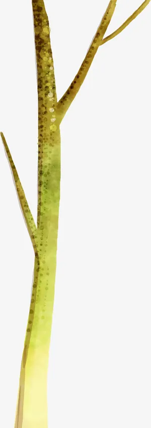 手绘春季黄色大树免抠