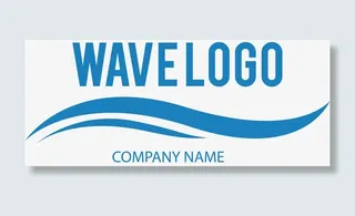 海浪曲线元素标识设计免抠