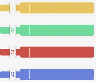 四项彩色便签条目录免抠