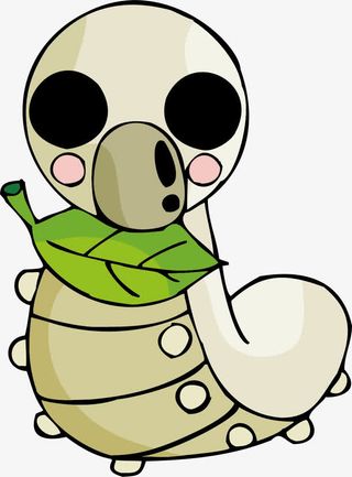 叼着绿叶的虫子免抠