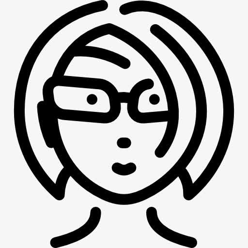 女人头戴眼镜的图标免抠