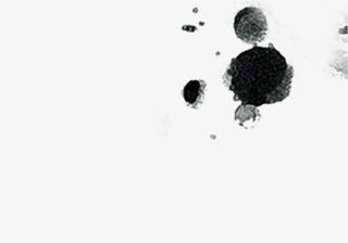 圆形黑色墨点中秋免抠