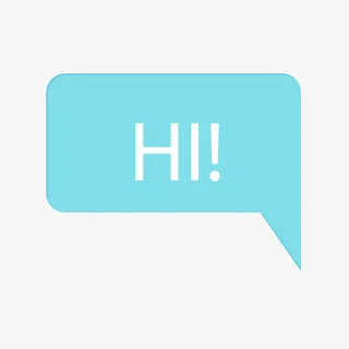 蓝色你好语言框免抠