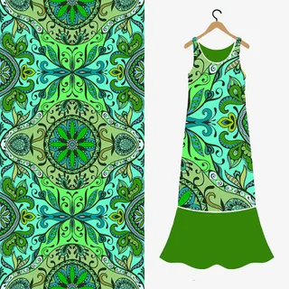 古典绿色棉麻服装免抠