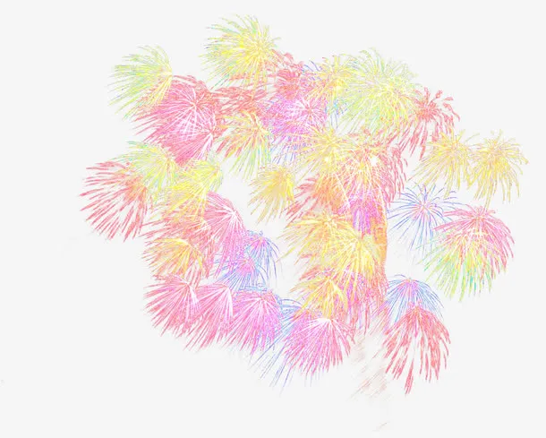 彩色烟花节日气氛免抠