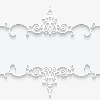 白色蕾丝花纹边框卡片矢量图免抠