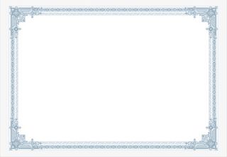 蓝色边框欧式花纹聘书边框免抠