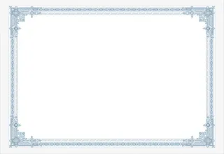 蓝色边框欧式花纹聘书边框免抠